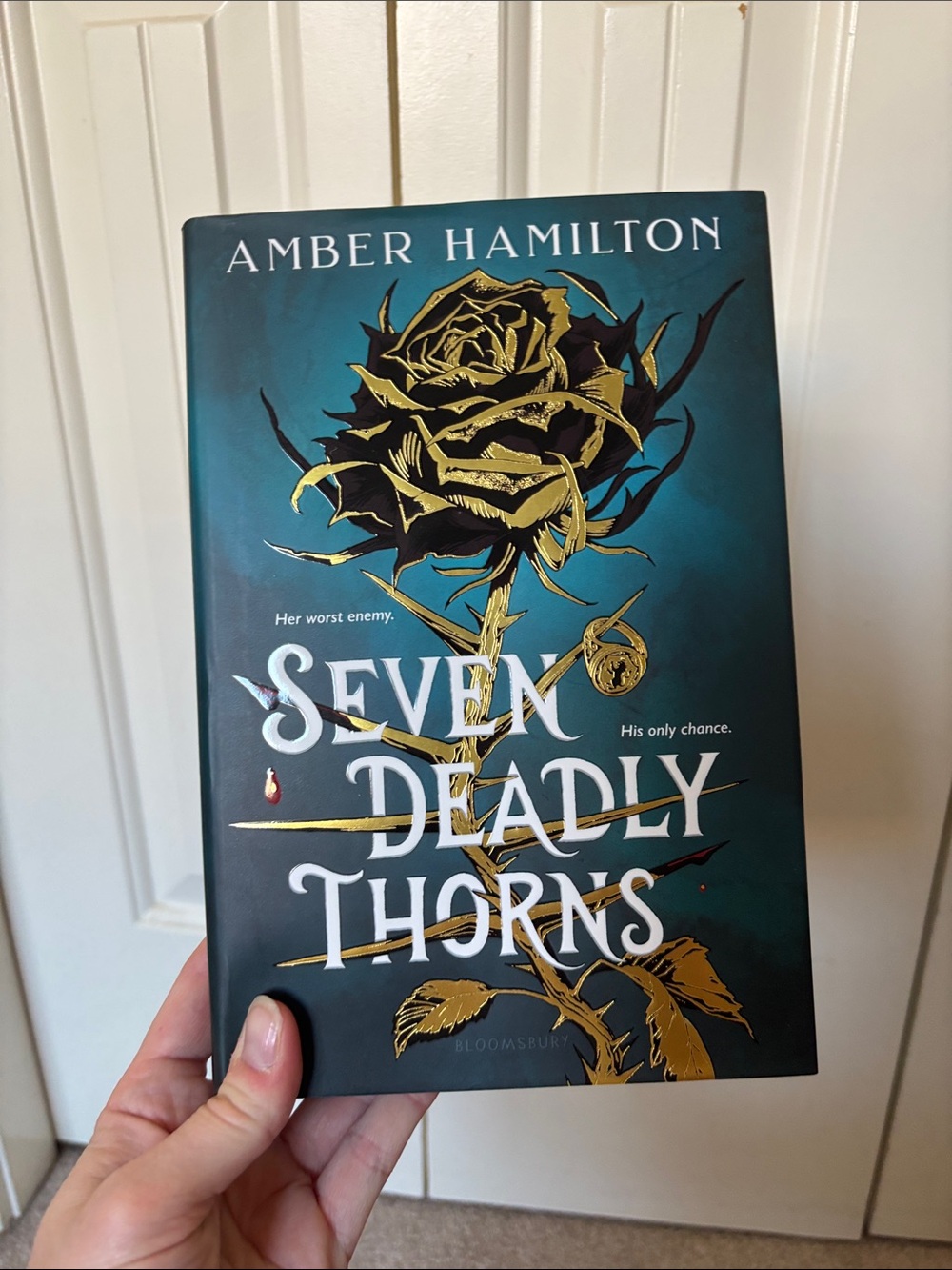 Seven Deadly Thorns by Amber Hamilton - Teal & Gold Hardcover